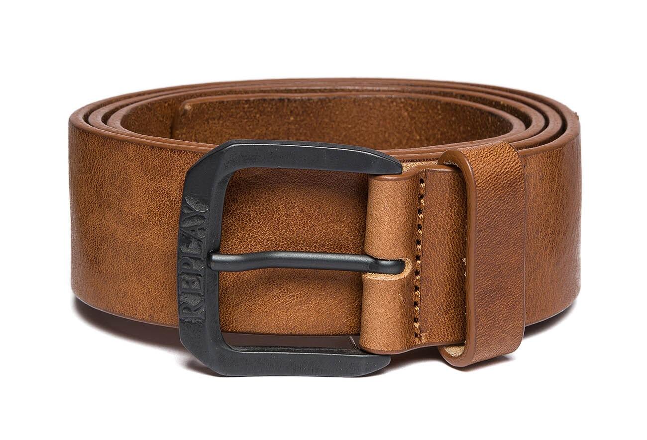 REPLAY belt Vintage Leather Belt W85 Tan