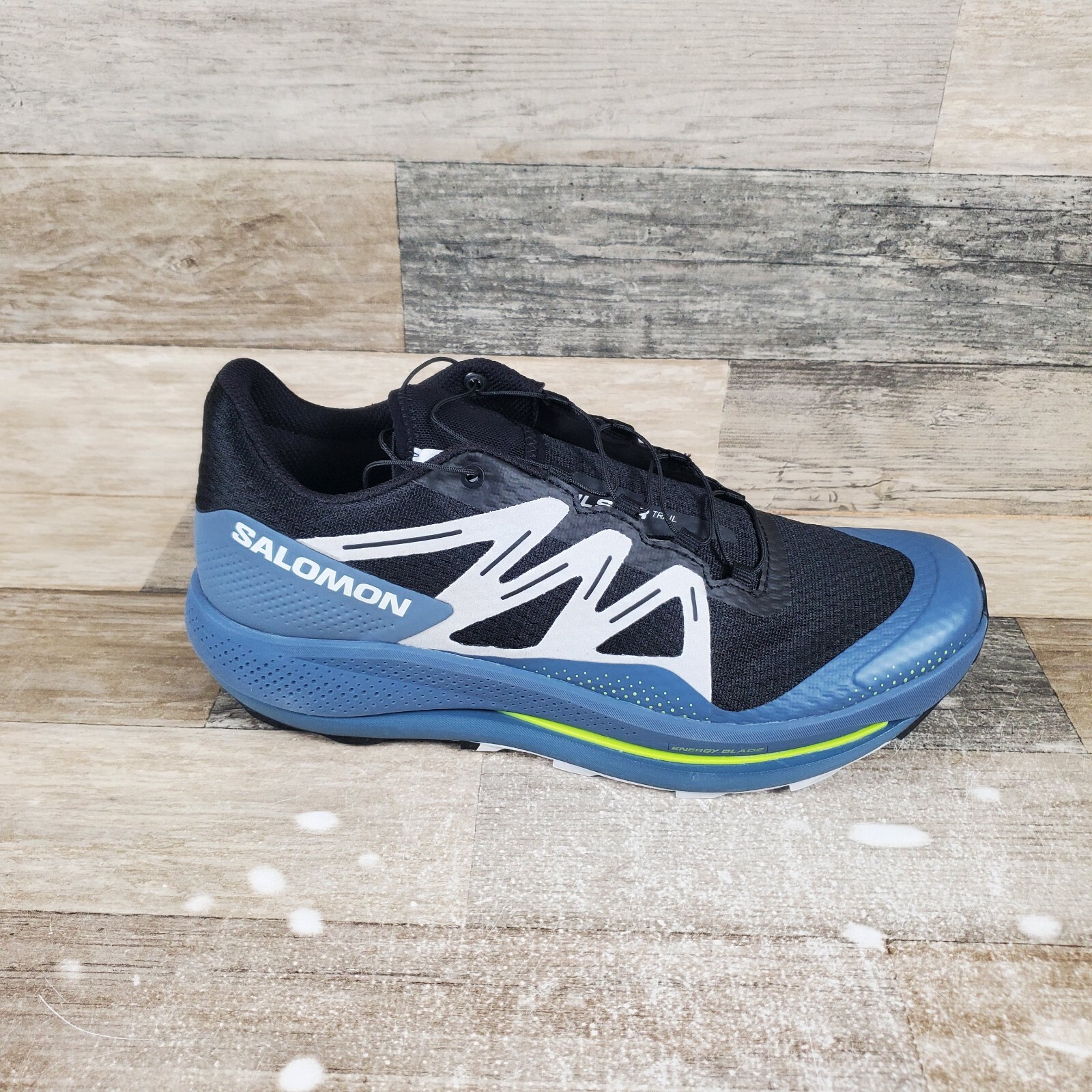 Scarpa uomo Salomon Pulsar Trail taglia 10 running atletica nera blu sneakers stringate