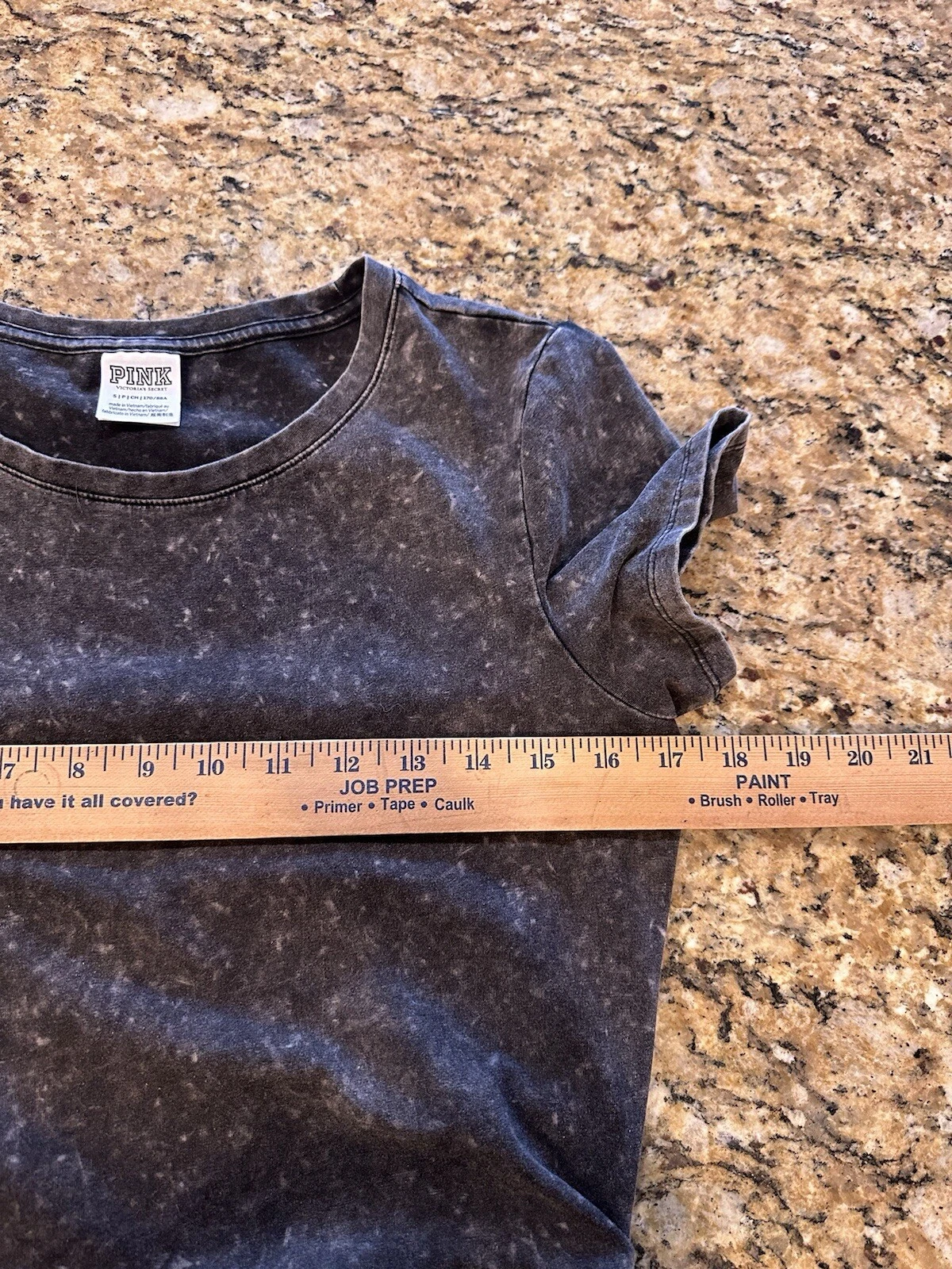 UNDERCOVER Abito maglietta Victoria’s Secret ROSA nero lavaggio increspato laterale manica corta piccolo