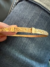 Vtg Antique Child Bracelet Victorian 14k Rose Gold Filled GF Engraved Pattern