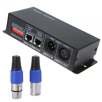 DC 12V-24V 3 Channel DMX Decoder LED Controller for RGB LED Strip Light New