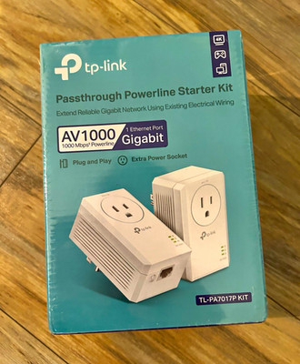TP-Link AV1000 Gigabit Passthrough Powerline Starter Kit 2 Adapters TL-PA7017P