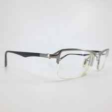 Ray-Ban RB 6233 2714 Gunmetal Black Semi-Rimless Rectangular Eyeglasses 52mm