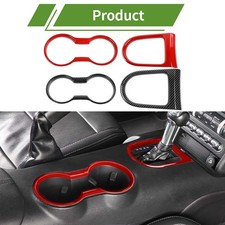 Interior Carbon Fiber Gear Shift Panel Frame Cover Trim For Ford Mustang 2015