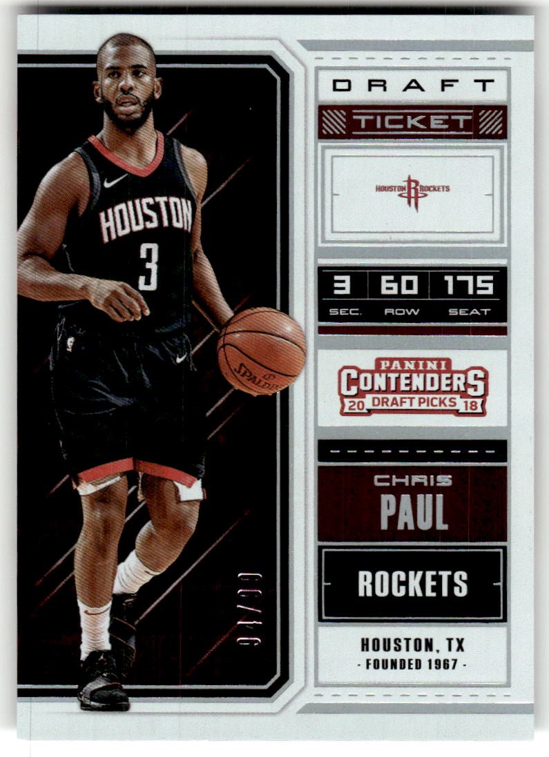 2018 Panini Contenders Draft Picks Chris Paul Draft Ticket #/99 #9