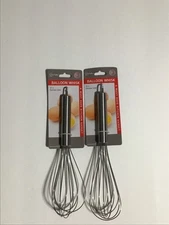 1 SET OF 2 PC CHEF VALLEY BALLON WHISK SILVER COLOR