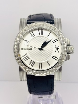 MARC ECKO SILVER TONE, ROMAN # S, BROWN CROC. LEATHER BAND, Men s WATCH-M13503G4