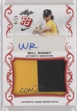 2018 Leaf Perfect Game National Showcase Red 9/15 Will Rigney Patch Auto 3d5
