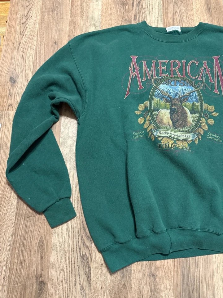 Suéter Field Master Para Hombre Talla XL Verde Deportistas Americanos Rocky Mountain Elk Foto 3 de 4