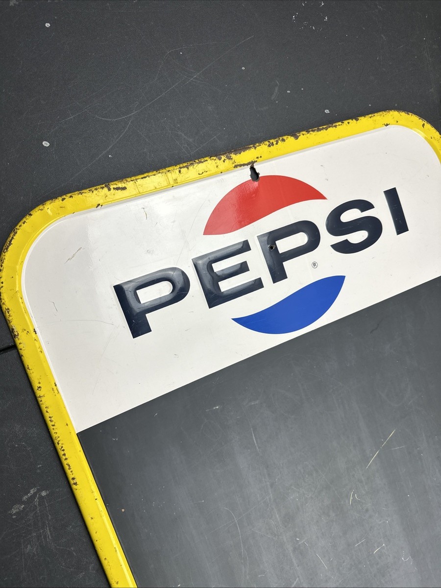 Vintage Pepsi Chalkboard Say Pepsi Please Metal Sign 1967 Rare