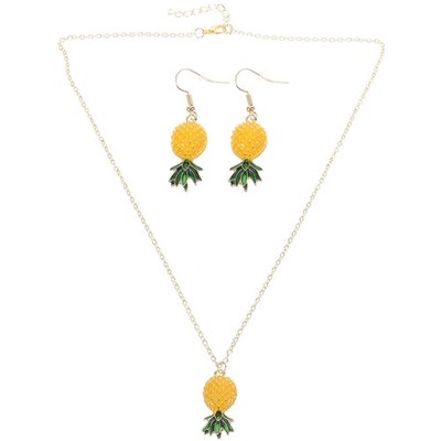 1 Set Ananasohrringe Halskette Ohrohr Dangler Halskette Frauen Juwelen