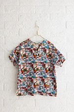 V Life Large Scrub Top Snowmen and Winter Themed and Santa Claus