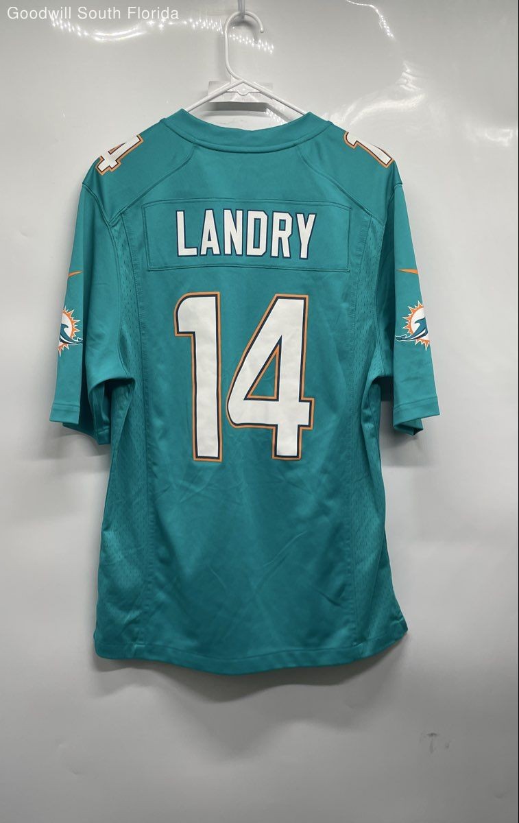 Nike Mens Green NFL Miami Dolphins Jarvis Landry #14 Football