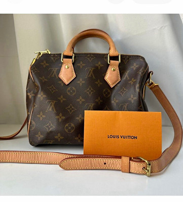 Louis Vuitton Speedy Bandoulière 25 Monogram Brown Satchel w Strap & Lock