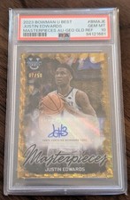 2023 Bowman Best U Justin Edwards MASTERPIECES GOLD AUTO 7/50 PSA10 Pop 3 