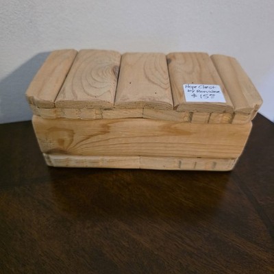 Vintage Handmade Miniature Wood Hope Chest 7'' x 3'' x 2'' Doll House Keepsakes