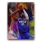 Joel Embiid #4 Art Card Limited 12/50 Edward Vela Signed (Philadelphia 76ers)