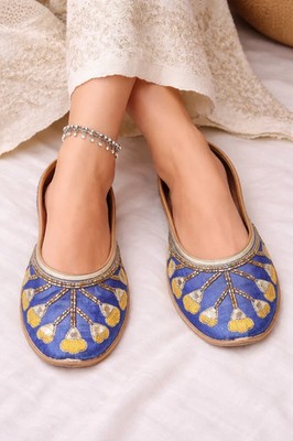 Women Shoes Wedding Indian Handmade Mojaries Ballet-Flats Punjabi Jutties US 5-9