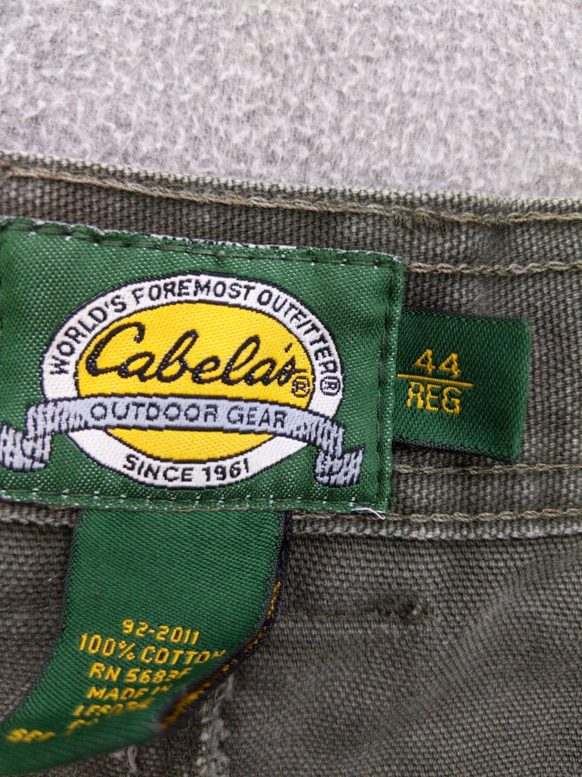 Cabelas Outdoor Gear Pants Mens 44x42 Green Cargo Work Utility Double Knee