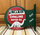 Sinclair Gas Oil Flange Sign Sold Here Doubled Sided Vintage Style Wall Decor