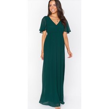 Show Me Your Mumu Emily Empire Maxi Dress Emerald Chiffon Size 2X NWT
