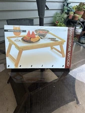Winsome Wood Solid Wood Breakfast Bed Tray Desk 21x13x9 Inches New Open Box