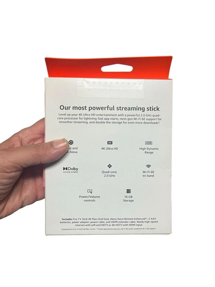 AMAZON FIRE TV Stick 4K MAX, 2.0 GHz, Wi-Fi 6E 16GB streaming device NEW SEALED - Image 4 of 4