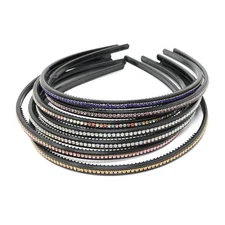 Honbay 7PCS Bling Rhinestone Headband 1 Row Non-slip Thin Hair Clear 