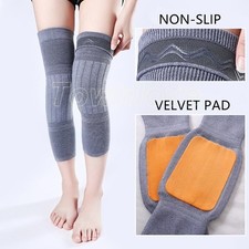 2PCS Winter Warm Wool Cashmere Leg Warmers Sleeves Thick Fleece Lined Knee Pads