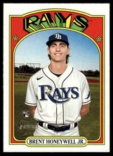 2021 TOPPS HERITAGE BRENT HONEYWELL JR. #523 RC TAMPA BAY RAYS 6548