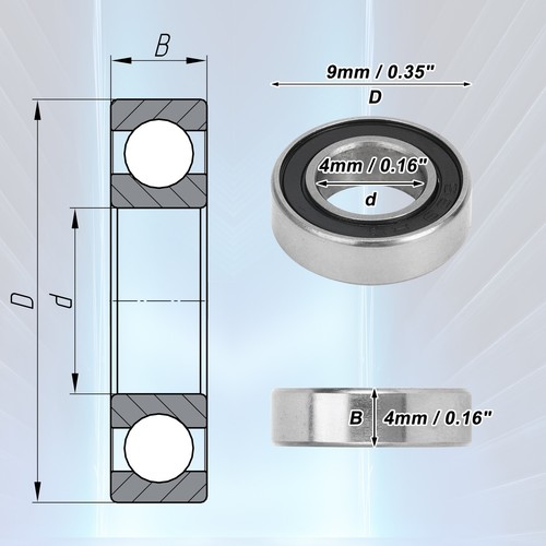 Rodamientos Rígidos de Bolas 684ZZ P6 4x9x4mm Rodamientos Doble Sellado de Metal - Imagen 7 de 8