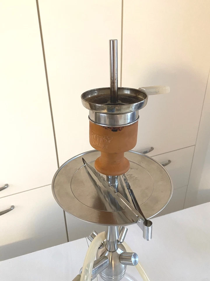 SET Amy Deluxe Edelstahl Shisha "Little Palm" hochwertige Wasserpfeife Hookah - Bild 3 von 4