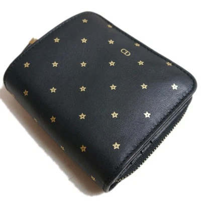 Authentische Christian Dior kompakte Geldbörse Stern Leder #2746 - Bild 1 von 4