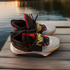 Nike Boys Future Court Grey Red Black Basketball Shoes Sneakers Size 6.5Y