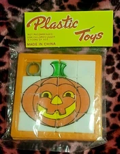Vintage 1980s Halloween Jack O Lantern Pumpkin Slide Puzzle New In Package 