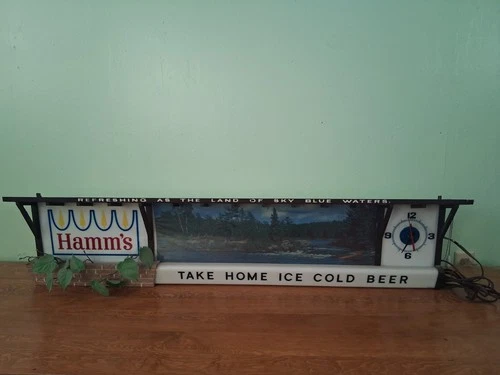 Vintage Hamms Lighted Panorama Beer Sign Original