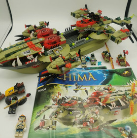 Lego Cragger's Command Ship 70006 Legends of Chima 100% Complete Set Crocodiles