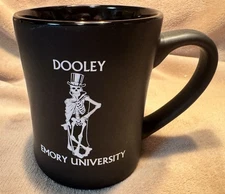 Emory University Dooley Skeleton Mascot Matte Black Coffee Mug Cup Pen Holder