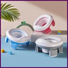 3 in 1 Travel Toilet Seat Foldable Blue Children Potty With Bags Baby Pot