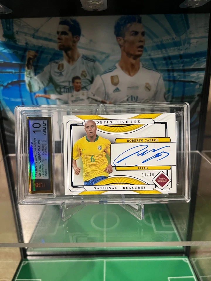 2022 National Treasures World Cup Roberto Carlos /49 Defintive Ink Auto 10 GEM - Image 3 of 4