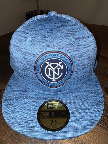 New York City FC New Era Soccer MLS Fitted 59Fifty Blue Tech Cap Hat New $40