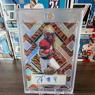Leaf 2022 Metal Draft Zay Flowers #BA-ZF1 Autographed Serial Numbered 4/5