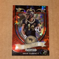 2021 Sage Surratt Panini Prizm Draft Picks Crusade Red Ice Rookie Card #177