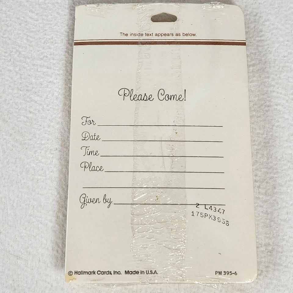 Convites de chá de bebê vintage Hallmark ursinho de pelúcia 8 gênero total neutro NOVO - Imagem 4 de 4