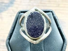 Vintage Sterling Silver Ring with Purple Blue Goldstone Sz. 6.5
