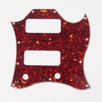 SG Classic Guitar Pickguard With P-90 Pickups Layout, 4Ply Tortoise