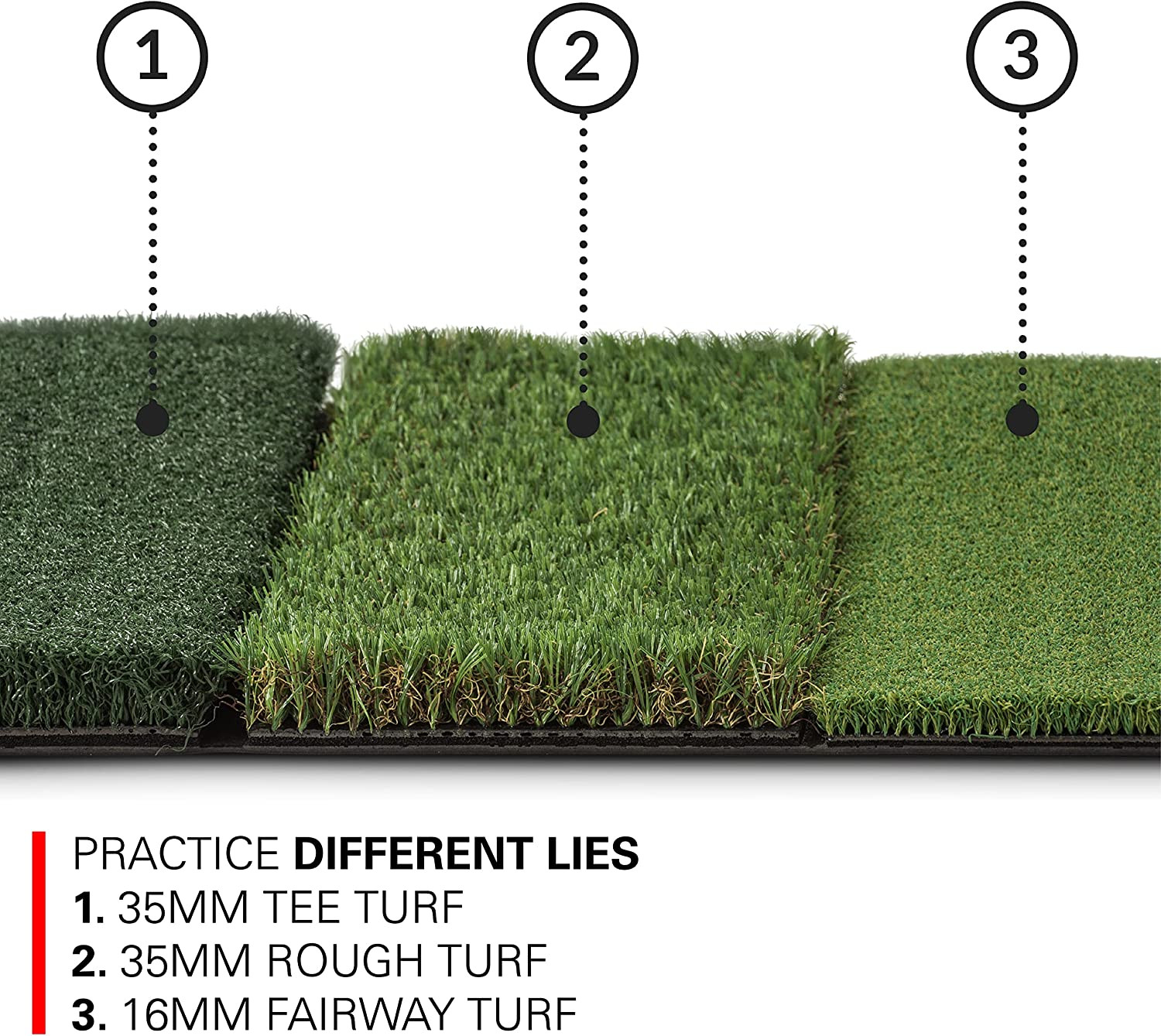 Rukket Tri-Turf Golf Hitting Mat Attack, Portable Driving, Chipping, Training Ai