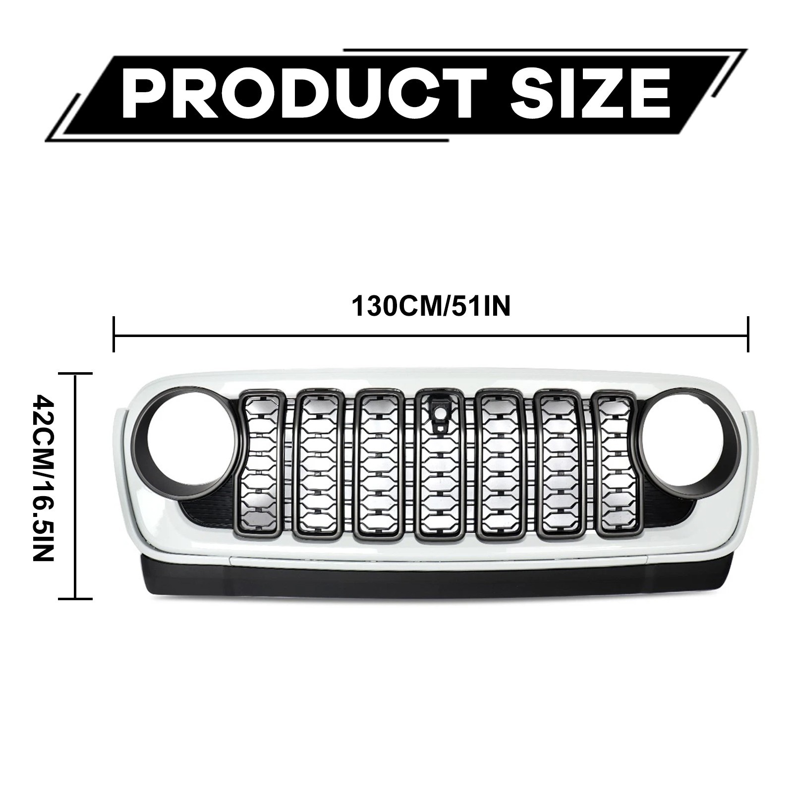 For 2018-2024 Jeep Wrangler JL Gladiator JT Grille W/ camera Hole Bright White