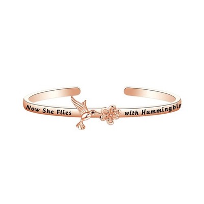 Now She Flies with Hummingbirds Bracelet Remembrance Gift Memorial Jewelry Sympa