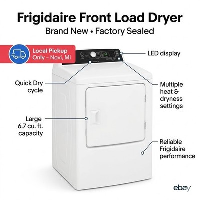 Frigidaire Front Load Dryer FFRE4120SW New Pickup Only   Novi, MI